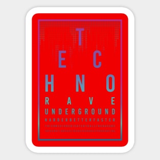 Techno Rave Faster Hardstyle Sticker